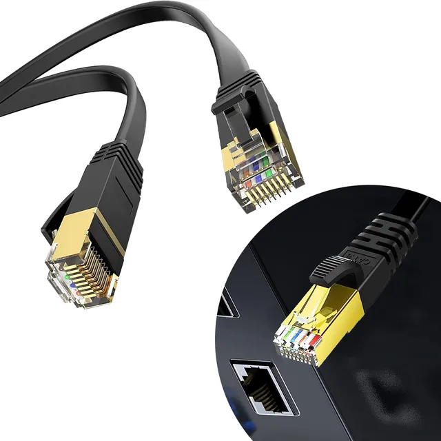 Cable De Red Internet Cat 7 Plano 15 Metros Rj45 Ethernet