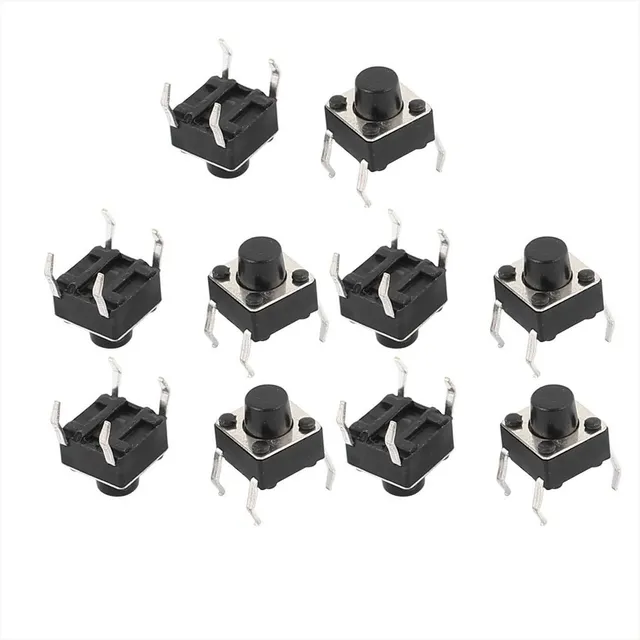 Botón Táctil Pulsador 6x6x5 Interruptor Momentáneo 10 Piezas