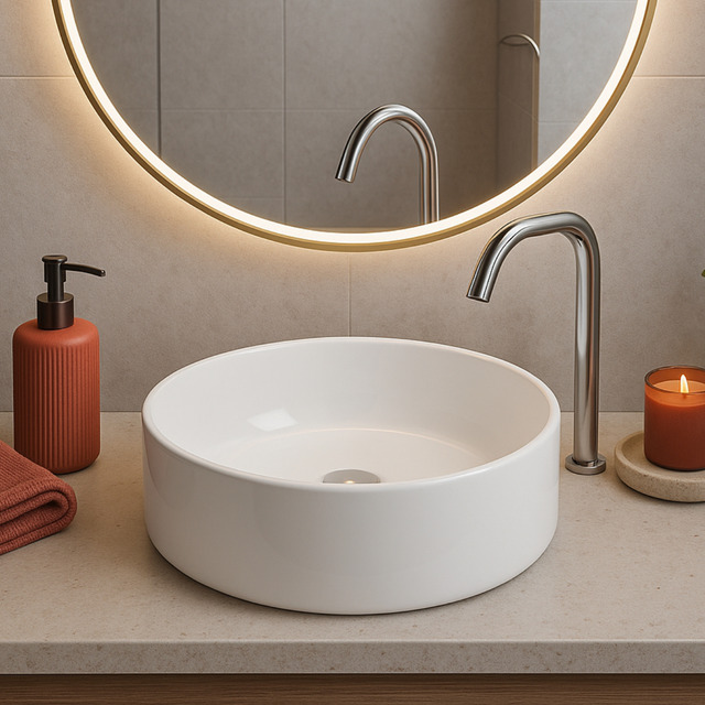 Cuba Vildrex Redonda 30cm Cerâmica Louça Pia Banheiro Lavabo Cuba Vildrex Redonda 30cm Cerâmica Louça Pia Banheiro Lavabo