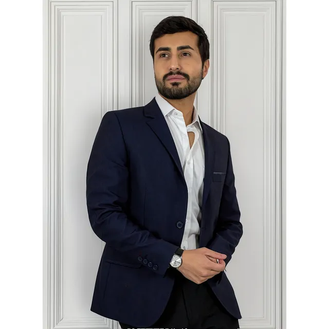 Blazer Hombre Azul Oscuro - Silueta Slim Fit