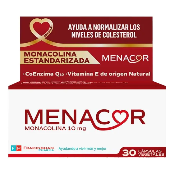 Menacor Monacolina K Coenzima Q10 Vitamina E Origen Natural