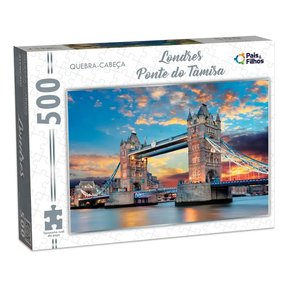 Quebra-cabeça 500 peças Ponte do Tâmisa Londres Pais & Filhos