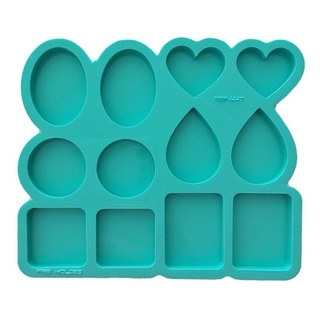 Molde Silicone Resina 12 Pingentes Jóia Afetiva Liso Colar Molde Silicone Resina 12 Pingentes Jóia Afetiva Liso Colar