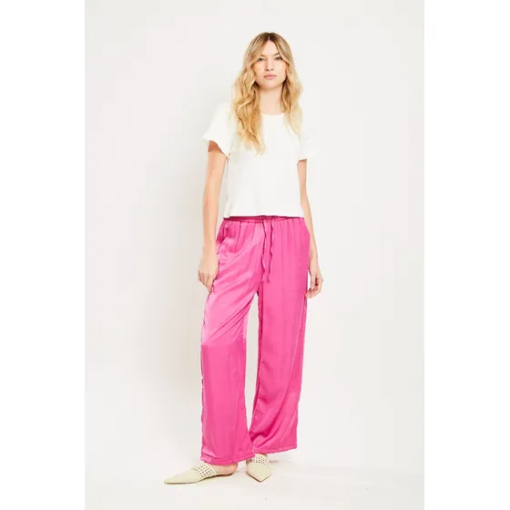 Chino Tiro Medio De Simil Tencel Foil Berry  Koxis Mujer