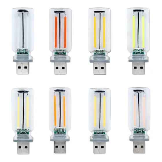 Kit 8 Mini Focos Filamento Led Usb Luz Vintage Dimmer Táctil