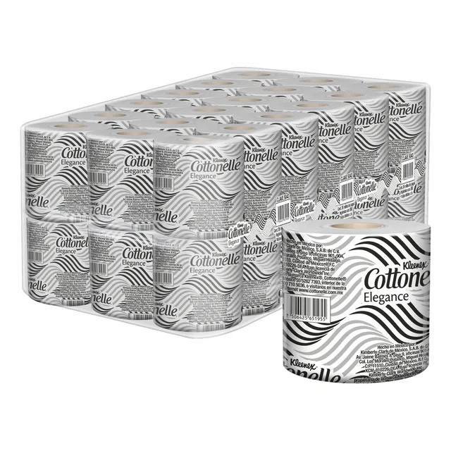 Papel Higiénico Kleenex Cottonelle Elegance 360 Hojas Dobles 36 Rollos
