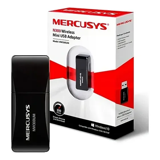 Tarjeta De Red Usb Mercusys Mw300um 300mbps 