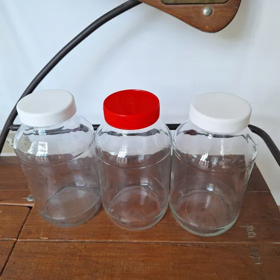 Lote De 3 Frascos De Vidrio De 1 Litro, Usados
