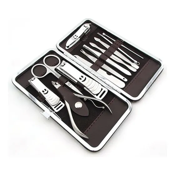 Set Manicura Completo 12 X Piezas Con Estuche
