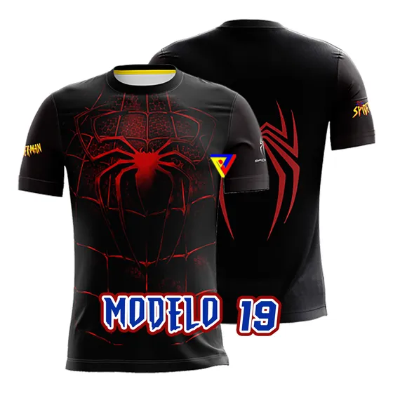 Franela Spiderman Hombre Araña Full Color Talla 12 14 16