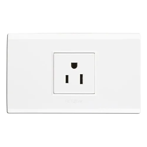 Tomacorriente 2 Polos Con Tierra 15a 125v Blanco Pickens