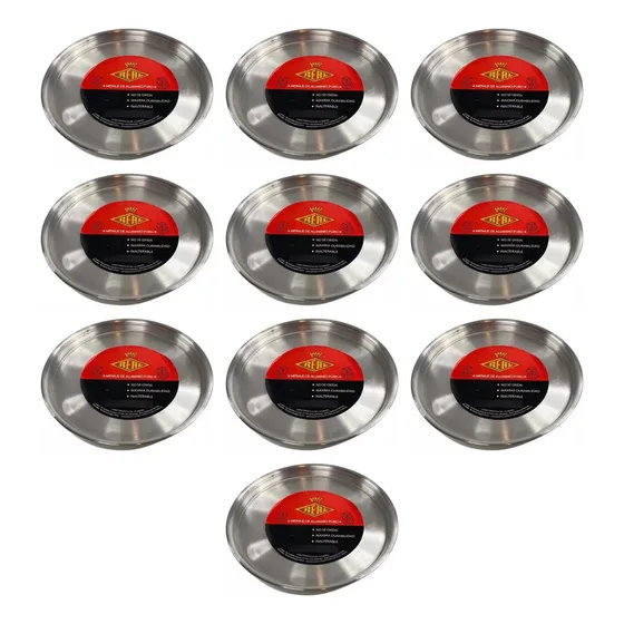 Set X 10 Pizzera Aluminio N°30 Asadera Real Molde Pizza