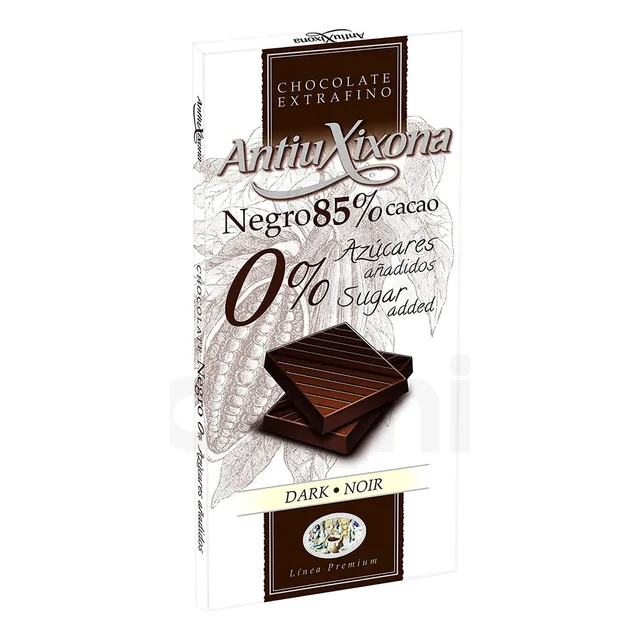Chocolate Antiu Xixona Negro 85% Sin Azúcar Sin Glúten 100gr