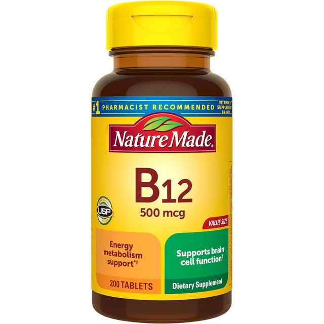 Vitamina B12 500 Mcg Nature Made 200 Tabletas