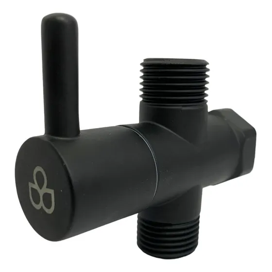 Llave Arresto Doble Metalic Negra Ducha Telefon Inodor Lavam