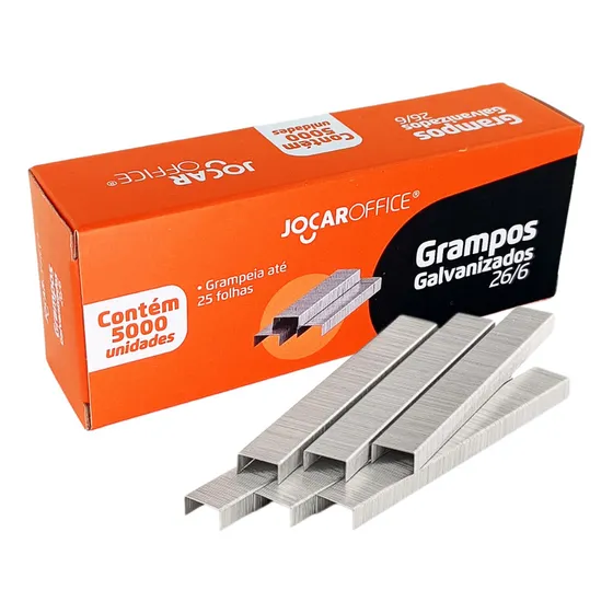 Grampo Para Grampeador 26/6 Galvanizado C/5000 Grampos