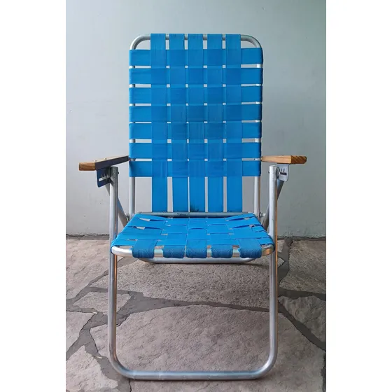 Reposera Plegable Playera Aluminio 5 Posiciones Azul Usada
