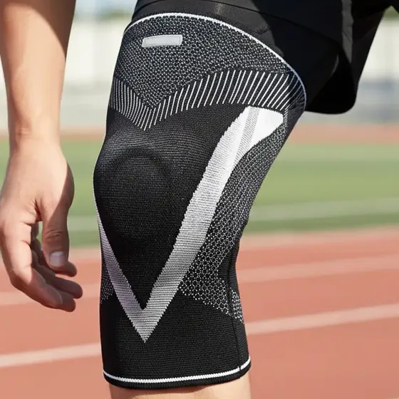 Rodillera De Compresión Gel Y Estabilizadores En V Proiron Color Negro Con Gris Talla XL | Cuotas sin interés