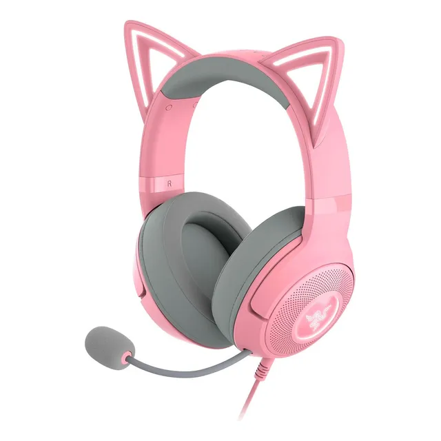 Audífonos Gamer Razer Kraken Kitty V2 Rosa Con Luz Rgb Led