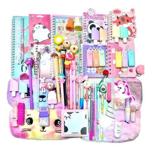 Caixa Papelaria Fofa Kit 50 Itens - Planeta Kawaii | MercadoLivre