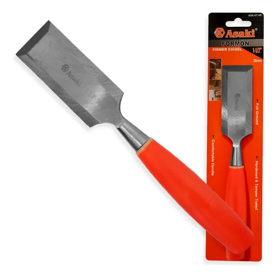 Formón Asaki Formon Cincel Manual 1 1/2" 20.32cm de largo hoja de 3.8cm de ancho x unidad
