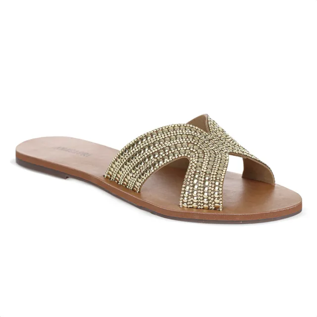 Rasteira Feminina Anacapri Confortável Casual Brilho Strass 