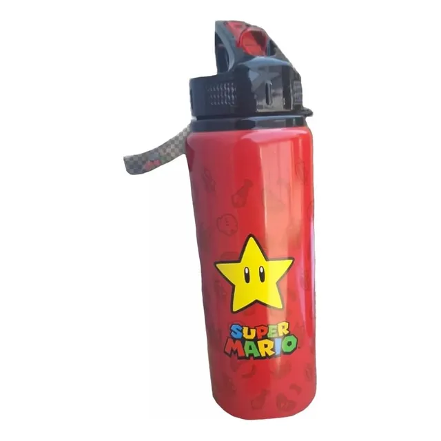 Botella De Aluminio Con Bombilla Super Mario Bross 710ml