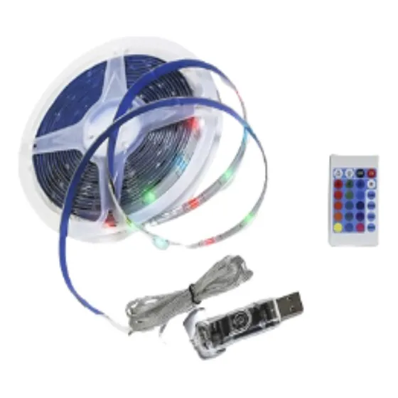 Tira Led Luz Rgb Decorativa Interiores Con Control 8 Watts