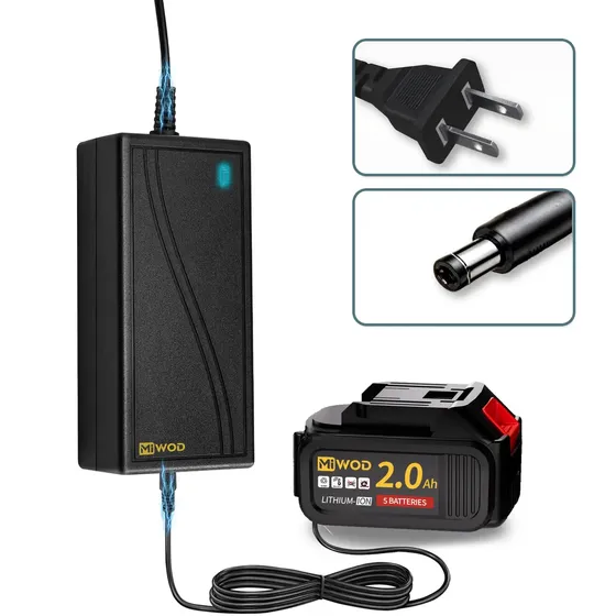 Cargador De Baterías De Iones De Litio De 21 V Con Carga Rápida Inteligente, Adecuado Para Herramientas Eléctricas Como Taladros Inalámbricos, Taladros Percutores Y Motosierras.
