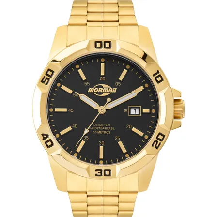 Relógio Mormaii Masculino Steel Basic Dourado - Mo2317ai/1p Dourado Dourado Preto