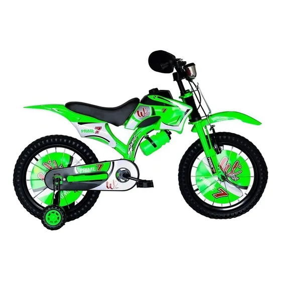 Bicicleta Para Niños Rin 16 Bicimoto Wuilpy 3 A 6 Años Verde