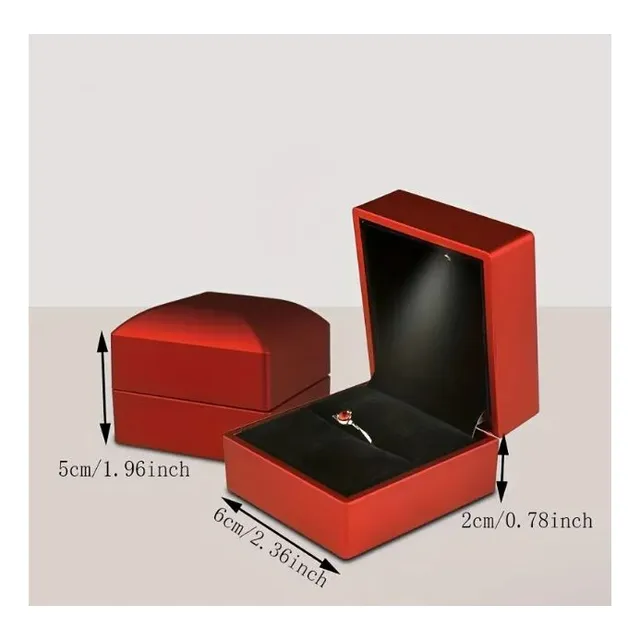 Caja Anillo Con Luz Led Lujo Para Boda Compromiso