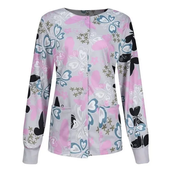 Chaqueta Médica Con Estampado De Enfermera Para Mujer