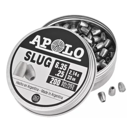 Postones Apolo Slug 6.35 Mm 33 Grains 3  Lata 600 U