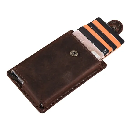 Tarjetero Protector Rfid Cuero Genuino