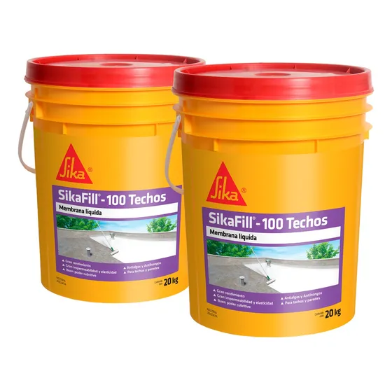 Membrana Líquida Sika Sikafill-100 Techos 20kg + 20kg.