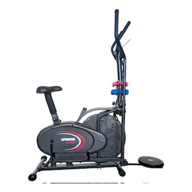 Bicicleta Elíptica Sparta Fitness 4 En 1 Mancuernas Twist Color Negro