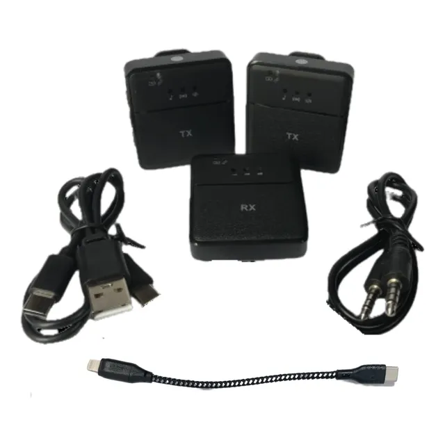 Microfono Inalambrico Dual Para iPhone Jack 3.5mm Camara Sx9
