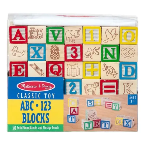 Bloques De Madera Abc-123 Melissa  & Doug ( 50 Pzs)