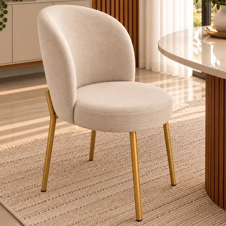 Cadeira Sala De Jantar Estofada Ayla Premium Moderna Luxo