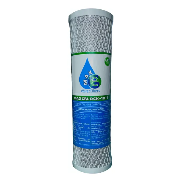 Filtro De Carbon En Bloque 10 Pulgadas X 2,5 De 1 Micra