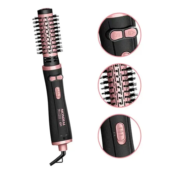 Escova Secadora Rotativa Giratória Mondial 1200w Bivolt