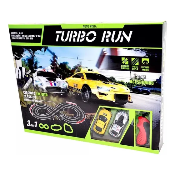 Pista Police Vs Taxi 1:43 Con 2 Autos Con Luces Carga Usb
