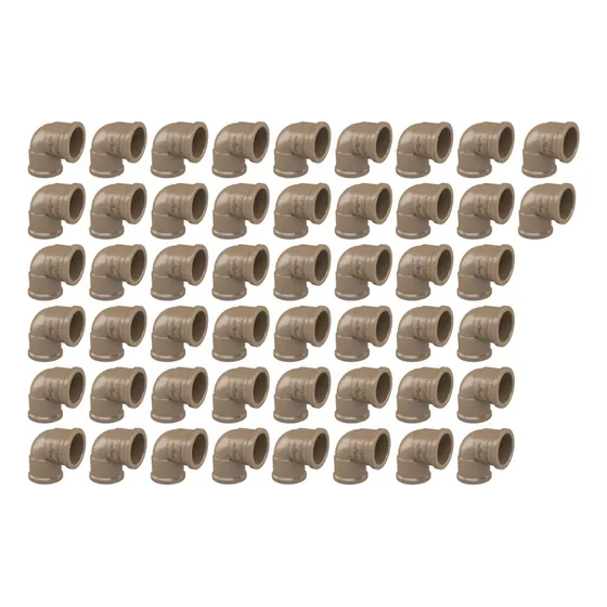 Kit 50 Cotovelo Joelho 3/4 Fortlev 90° Soldável 25mm Marrom