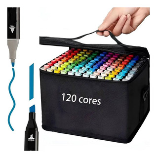 120 Cores: Marcadores Coloridos De Ponta Dupla, Desenho, Fer 120 Cores: Marcadores Coloridos De Ponta Dupla, Desenho, Fer