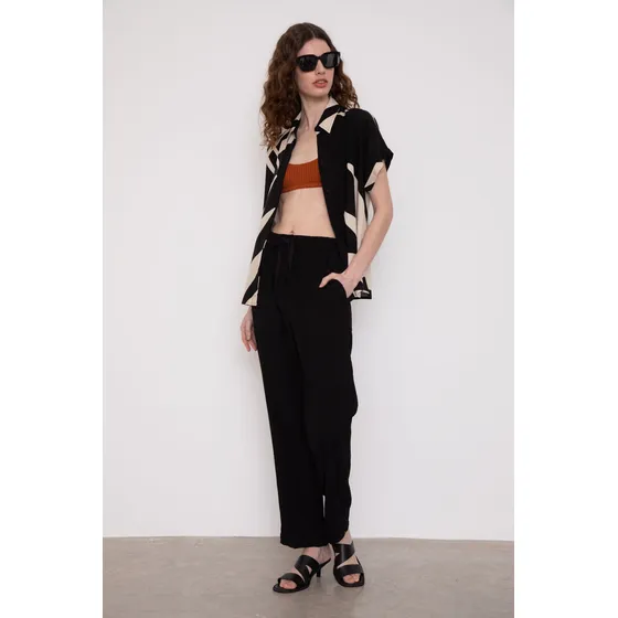 Pantalón Recto Bambula Crepe Cargo Mujer Portsaid