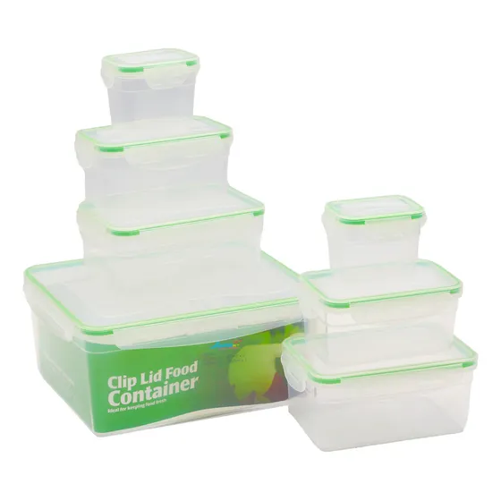 Set X7 Taper Plástico Hermético Apilables Tuper Contenedor Transparente