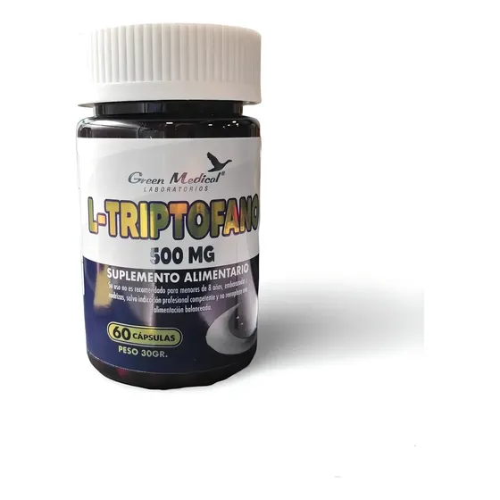 L-Triptófano 500mg Green Medical Aminoácidos 60 Cápsulas