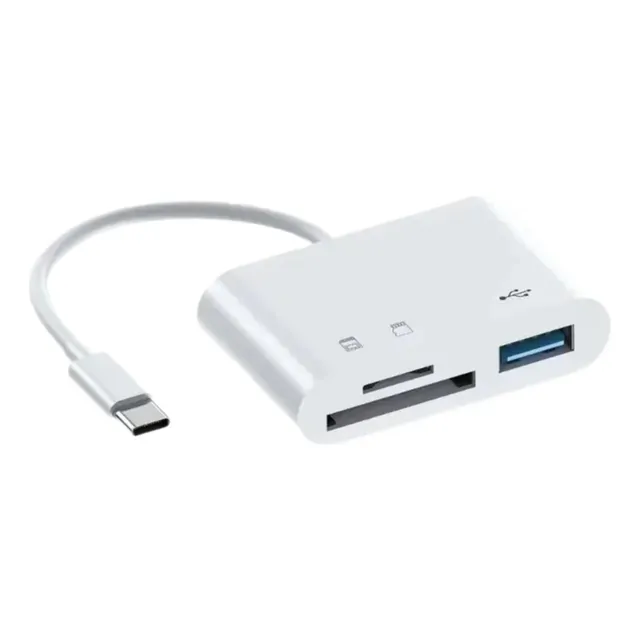 Adaptador Tipo C 3 En 1 Lector De Tarjetas De Memorias