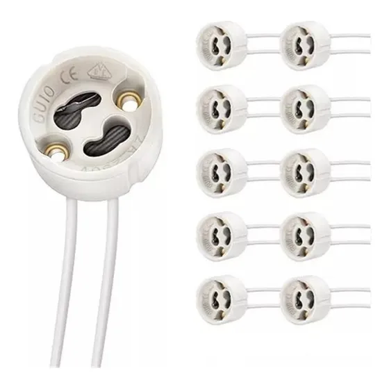 Zócalo Soquete Base Conector Ampolleta Dicroica Gu10 X10 Color Blanco